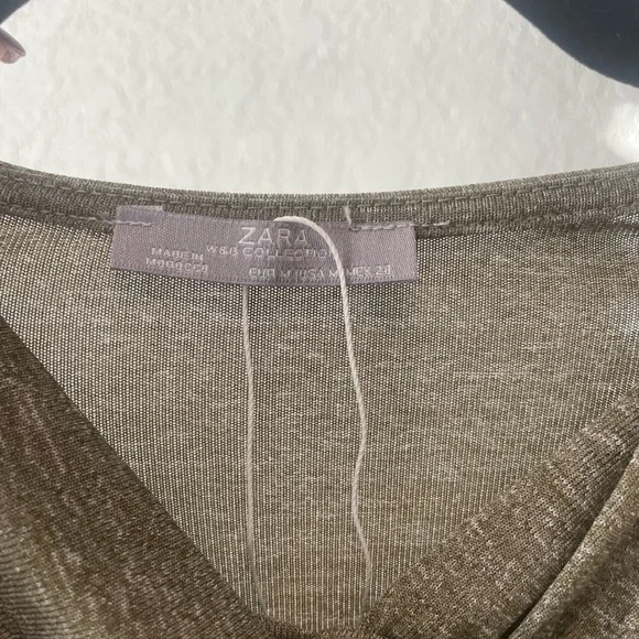 Zara Olive Green Fitted Dress - Picture 7 of 9